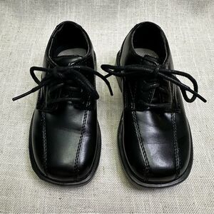 Little Boys Deer Stags “Gabe” Black  Dressy Lace-Up Oxfords Size Little Kids 6.5